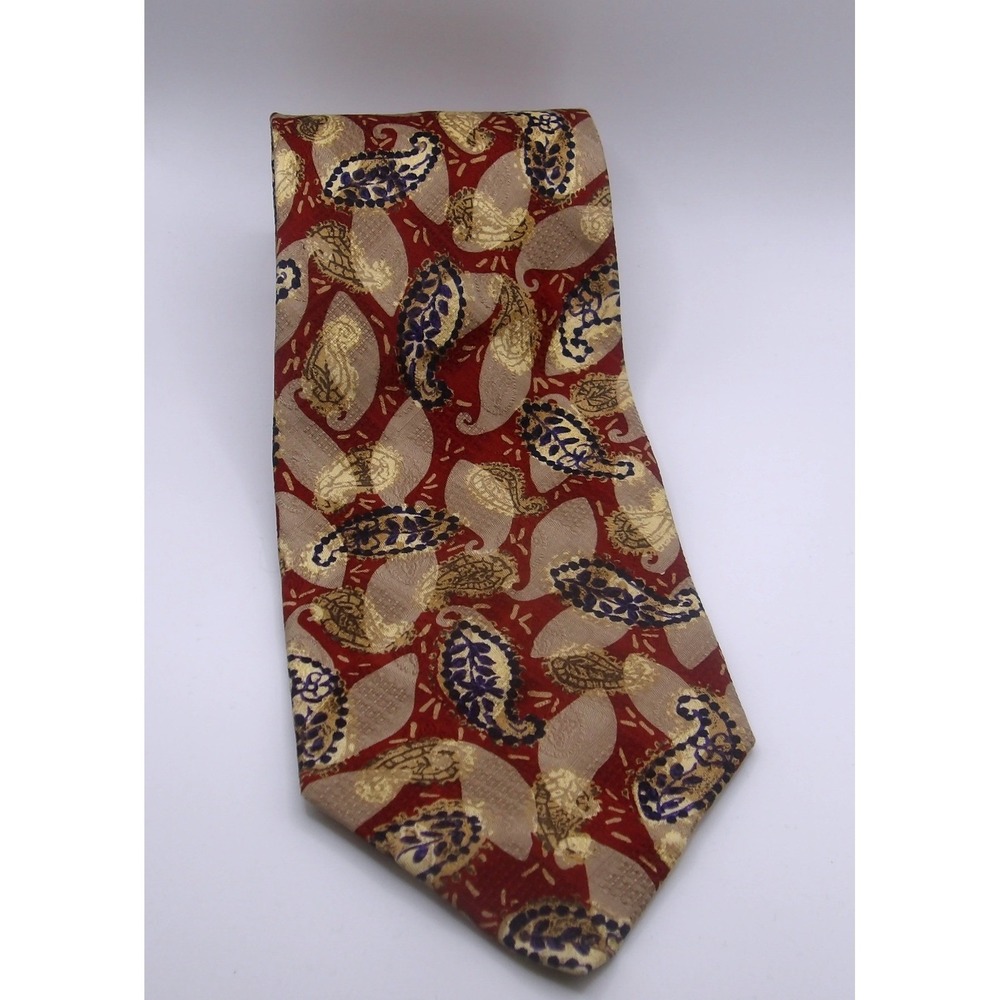 Robert Talbott‎ Best of Class Silk Tie Burgundy Gold Blue Paisley Made in Italy